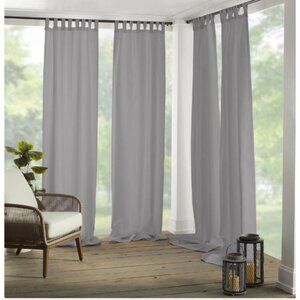 Matine Gray Tab Top Indoor Outdoor Curtain Panel NWT